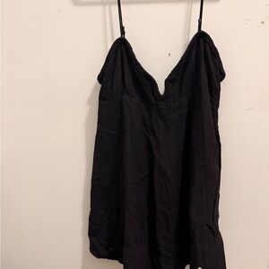 Free People Black Mini Slip Dress